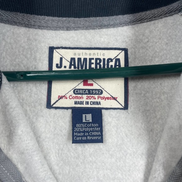 J America Gray Black Full Fleece Lined Pittsburgh Penguins Sweatshirt Mens Large - Picture 3 of 5